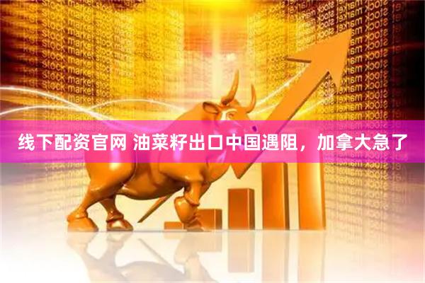 线下配资官网 油菜籽出口中国遇阻，加拿大急了
